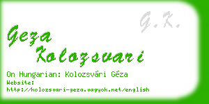 geza kolozsvari business card